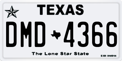 TX license plate DMD4366