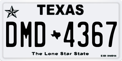TX license plate DMD4367