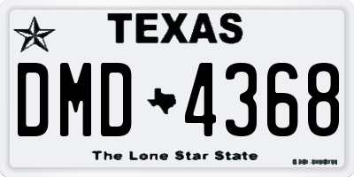 TX license plate DMD4368