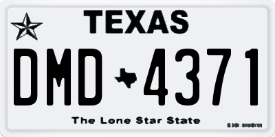 TX license plate DMD4371