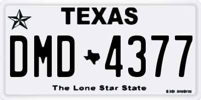 TX license plate DMD4377