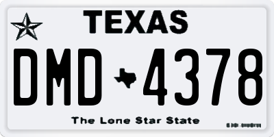 TX license plate DMD4378