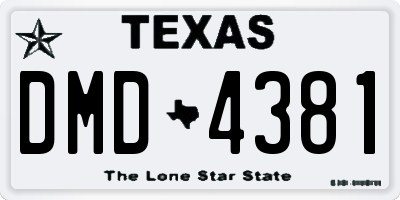 TX license plate DMD4381