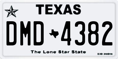 TX license plate DMD4382