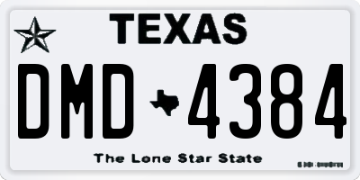 TX license plate DMD4384