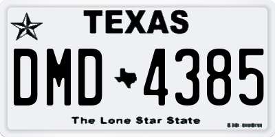 TX license plate DMD4385