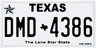 TX license plate DMD4386