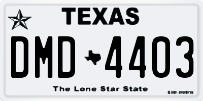 TX license plate DMD4403