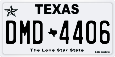 TX license plate DMD4406