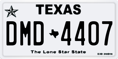TX license plate DMD4407