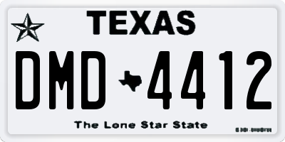 TX license plate DMD4412