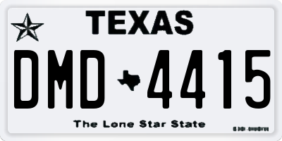 TX license plate DMD4415