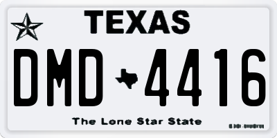 TX license plate DMD4416