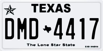 TX license plate DMD4417