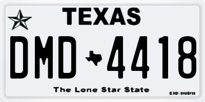 TX license plate DMD4418