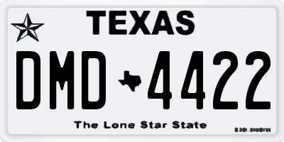 TX license plate DMD4422