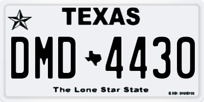 TX license plate DMD4430