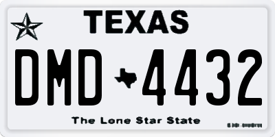 TX license plate DMD4432
