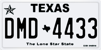 TX license plate DMD4433