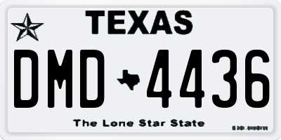 TX license plate DMD4436