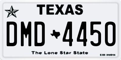 TX license plate DMD4450