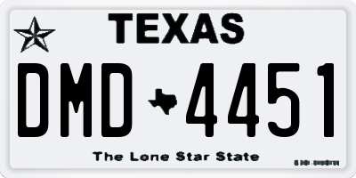 TX license plate DMD4451