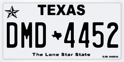 TX license plate DMD4452
