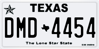 TX license plate DMD4454