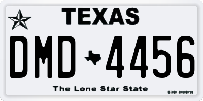 TX license plate DMD4456