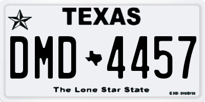 TX license plate DMD4457