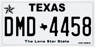 TX license plate DMD4458