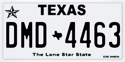 TX license plate DMD4463
