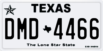 TX license plate DMD4466