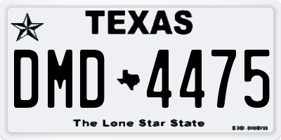 TX license plate DMD4475