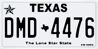 TX license plate DMD4476
