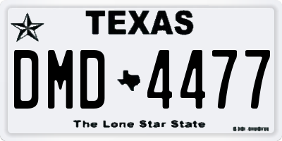 TX license plate DMD4477