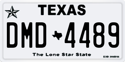 TX license plate DMD4489