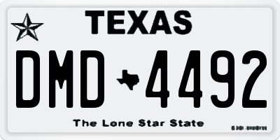 TX license plate DMD4492