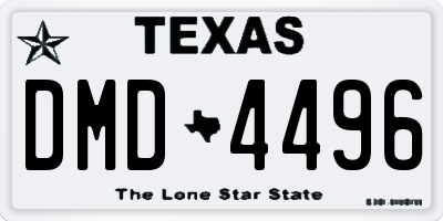 TX license plate DMD4496