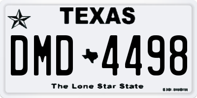 TX license plate DMD4498