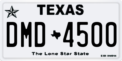 TX license plate DMD4500