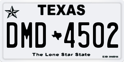 TX license plate DMD4502