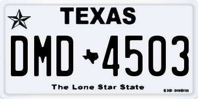 TX license plate DMD4503