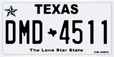 TX license plate DMD4511