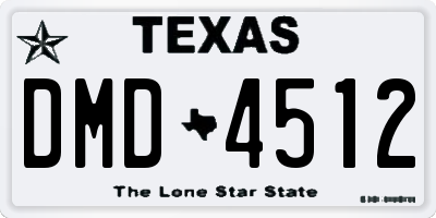 TX license plate DMD4512