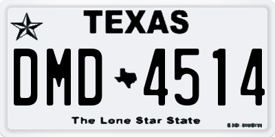 TX license plate DMD4514