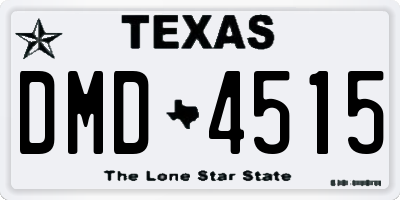 TX license plate DMD4515