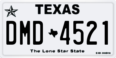 TX license plate DMD4521