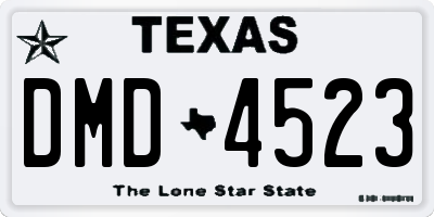 TX license plate DMD4523