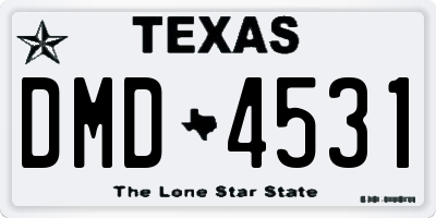 TX license plate DMD4531